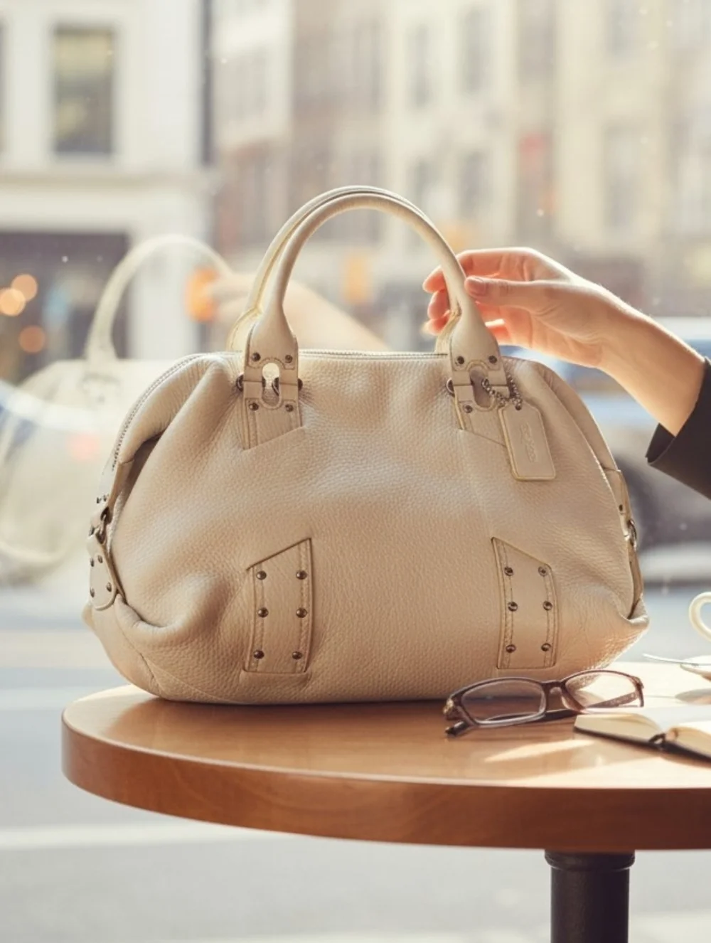 Cole Haan Pebbled Leather Satchel, Village Collection - Picture 1 of 9
